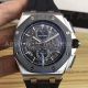 Perfect Replica Audemars Piguet Royal Oak Black Steel Case Black Skeleton Face Chronograph 43mm Men's Watch (3)_th.jpg